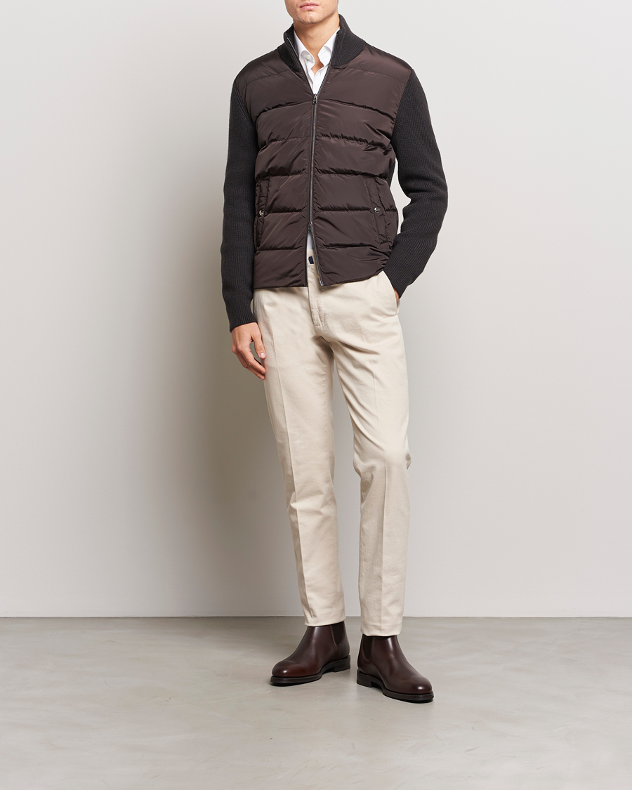 Homme | Manteaux Et Vestes | Herno | Knitted Hybrid Jacket Marrone