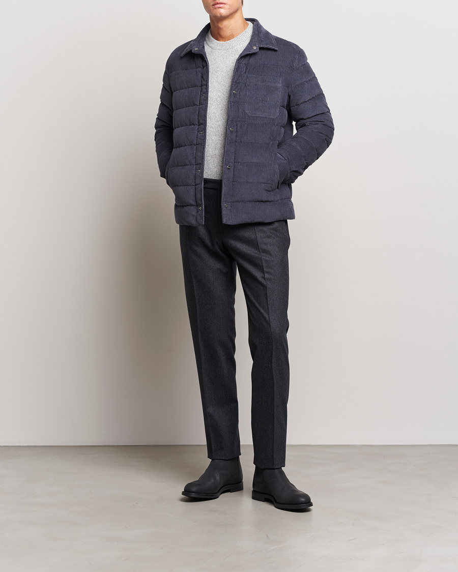 Homme | Manteaux Et Vestes | Herno | Corduroy Shirt Jacket Navy