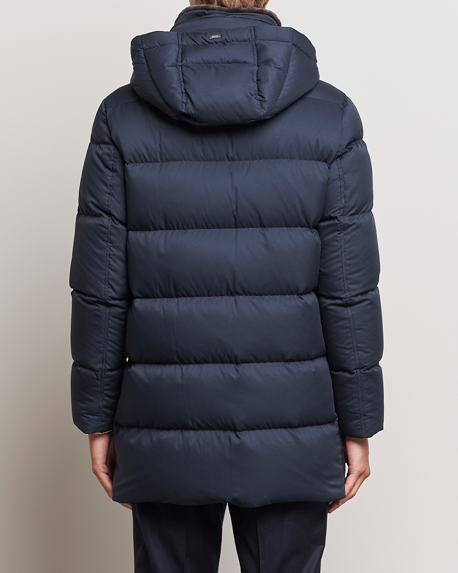 Homme | Manteaux Et Vestes | Herno | Faux Fur Down Parka Navy