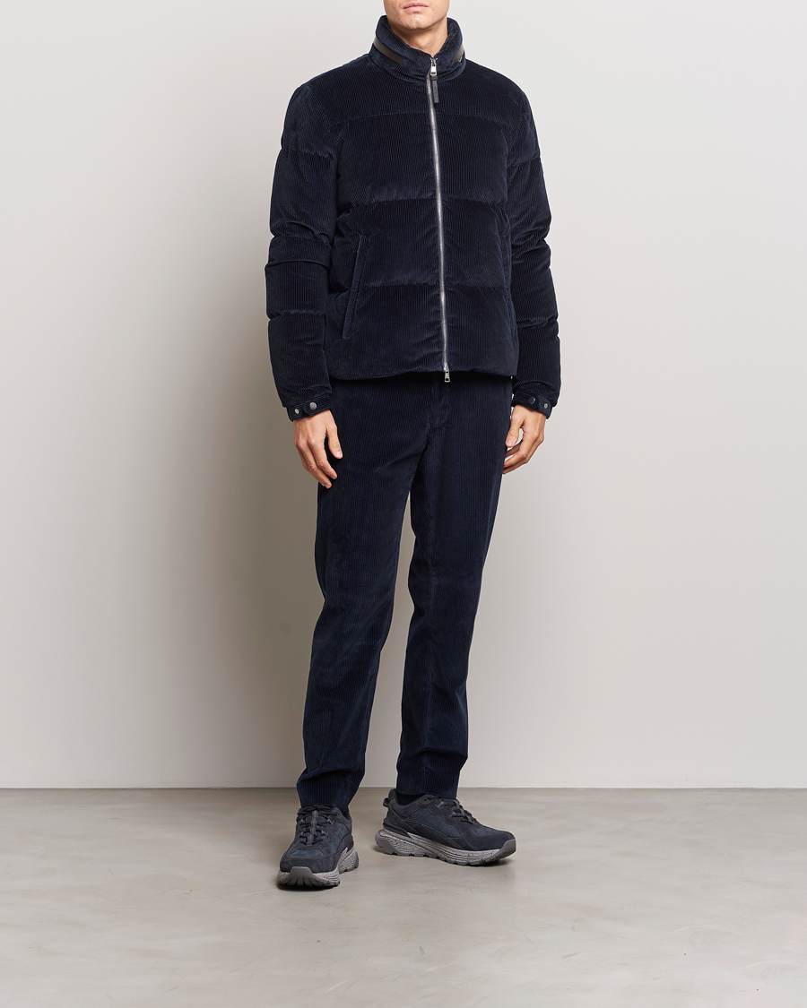 Homme | Manteaux Et Vestes | Moncler | Besbre Corduroy Down Jacket Navy