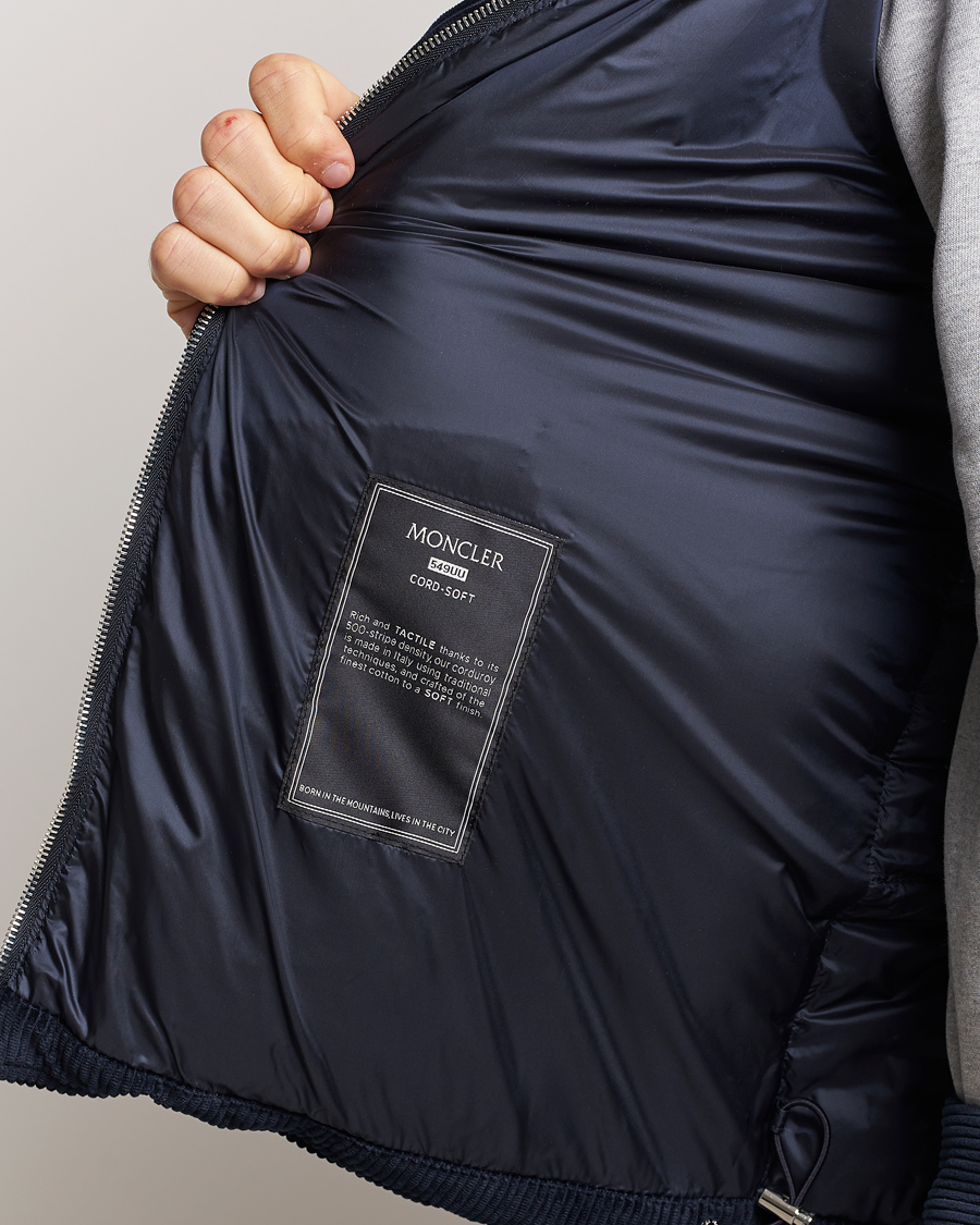 Homme | Manteaux Et Vestes | Moncler | Besbre Corduroy Down Jacket Navy