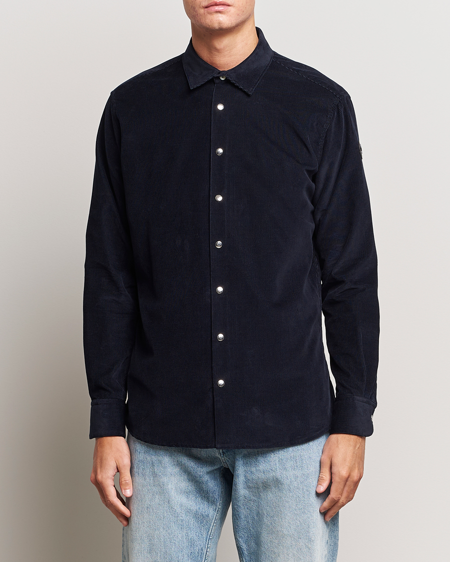 Homme | Chemises | Moncler | Corduroy Casual Shirt Navy