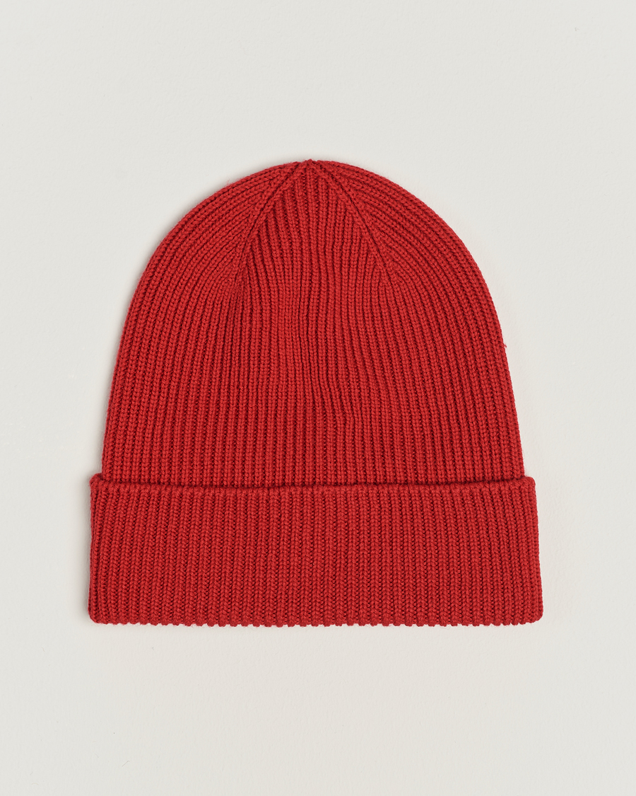 Homme | Moncler Ribbed Wool Beanie Red | Moncler | Ribbed Wool Beanie Red
