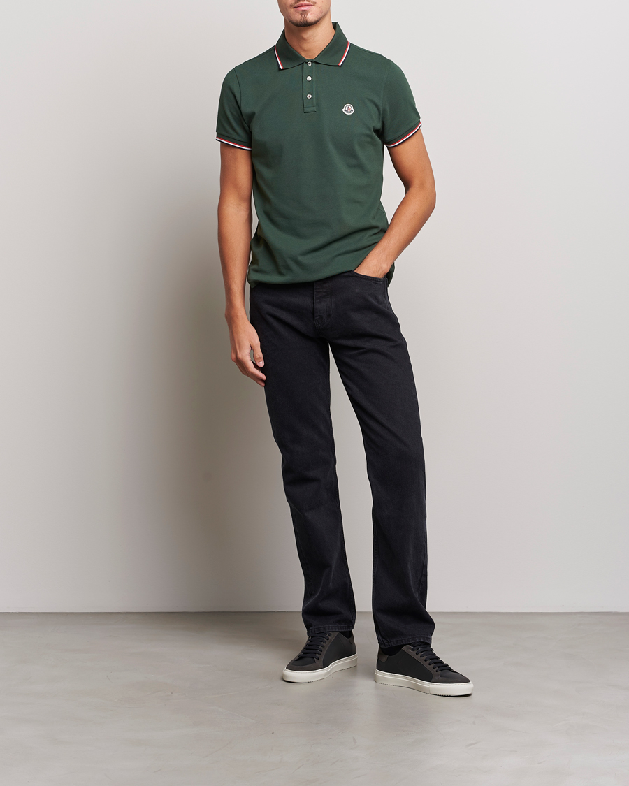Homme | Polos | Moncler | Contrast Rib Polo Military Green