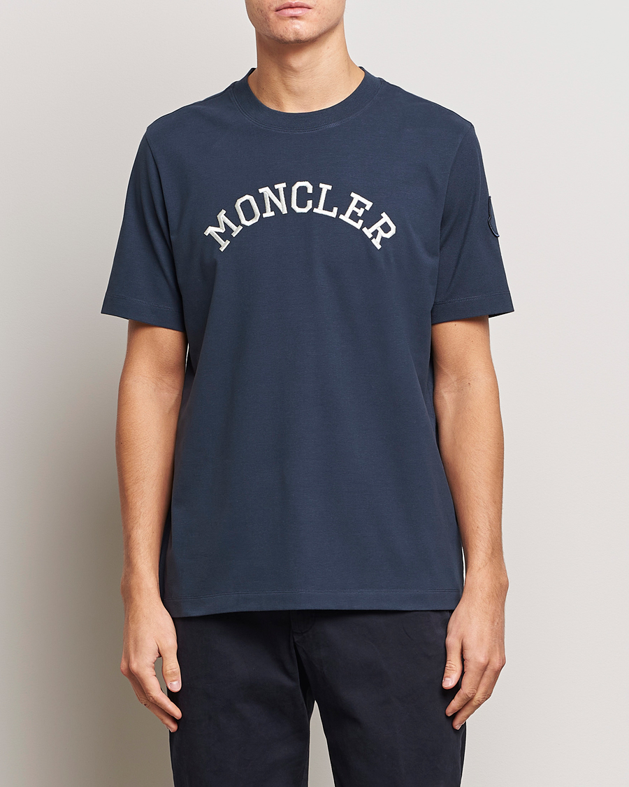 Homme | T-shirts | Moncler | Lettering T-Shirt Navy