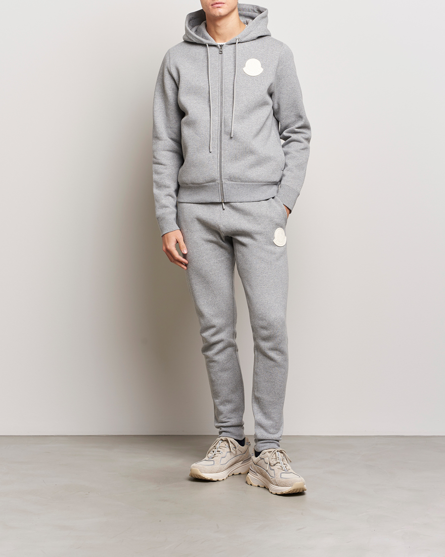 Homme | Pulls Et Tricots | Moncler | Patch Logo Zip Hoodie Light Grey