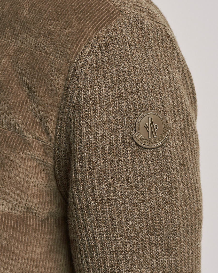 Homme | Pulls Et Tricots | Moncler | Corduroy Zip Cardigan Taupe