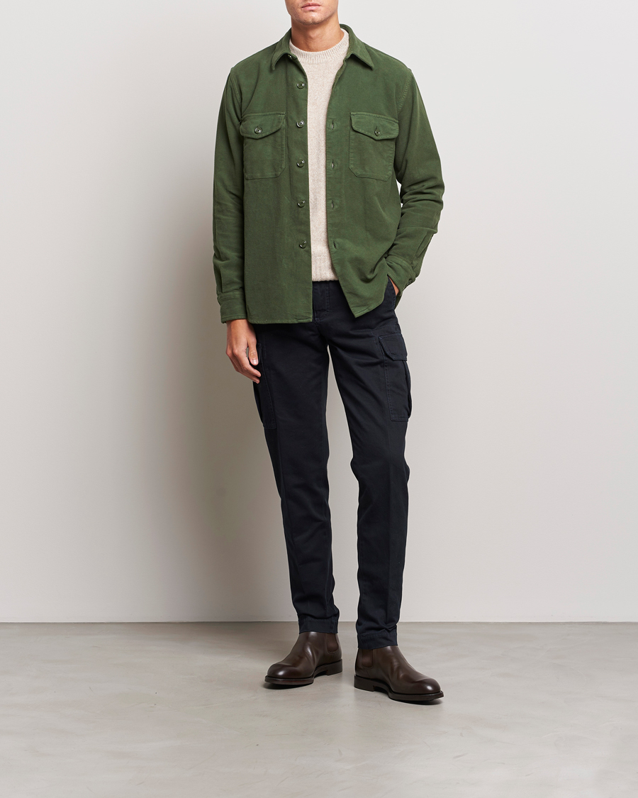 Homme | Manteaux Et Vestes | Aspesi | Moleskine Shirt Jacket Dark Military