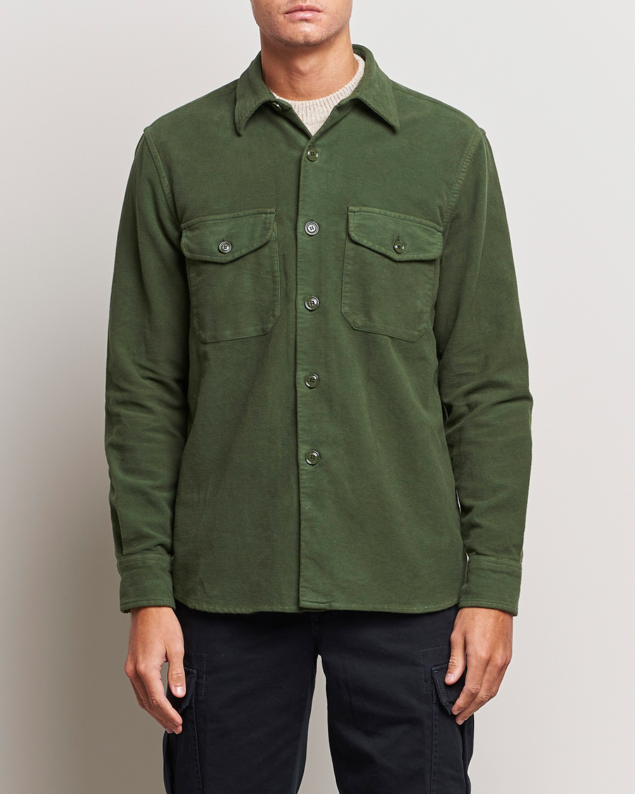 Homme | Manteaux Et Vestes | Aspesi | Moleskine Shirt Jacket Dark Military
