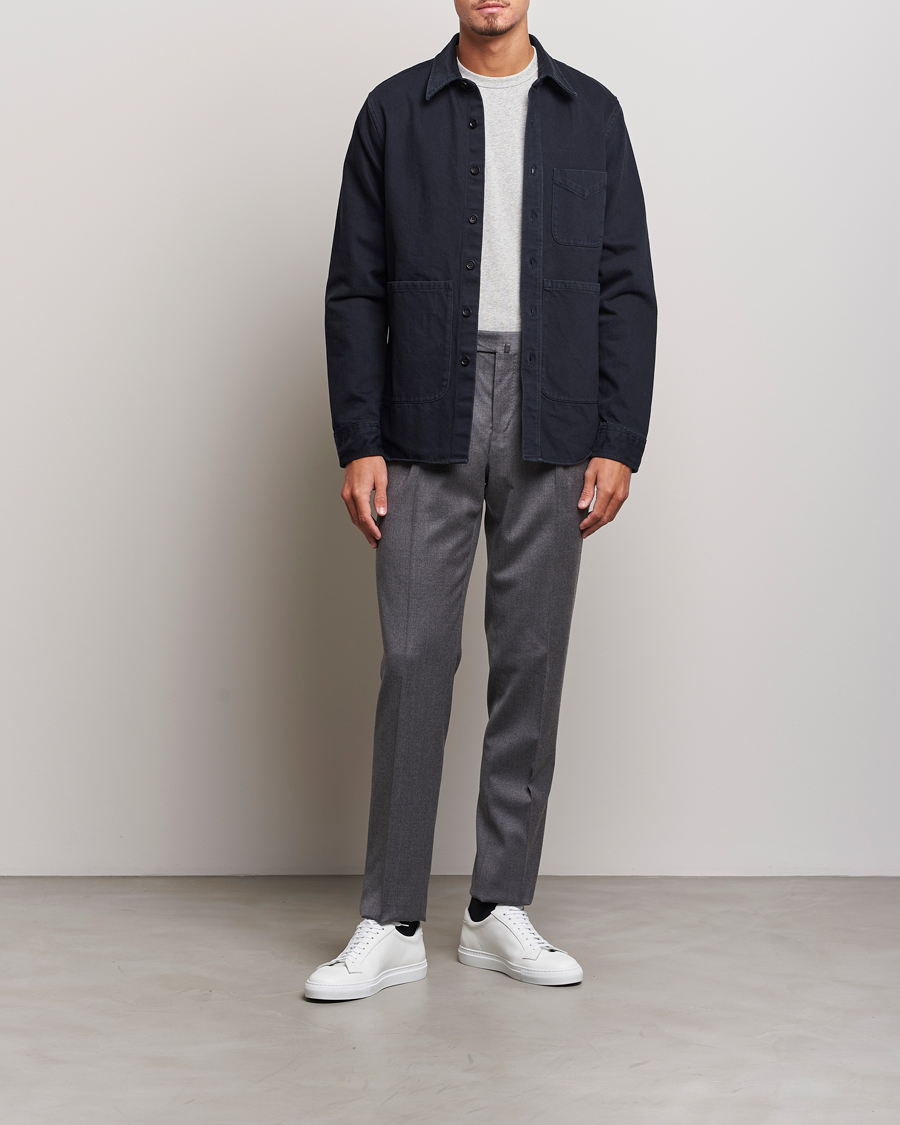 Homme | Chemises | Aspesi | Cotton Utility Shirt Navy