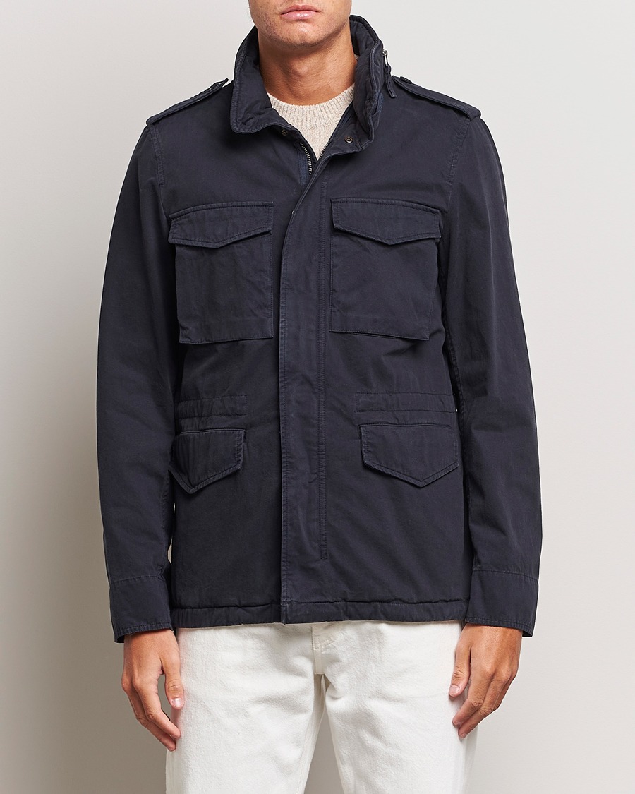 Homme | Manteaux Et Vestes | Aspesi | Lined Cotton Field Jacket Navy