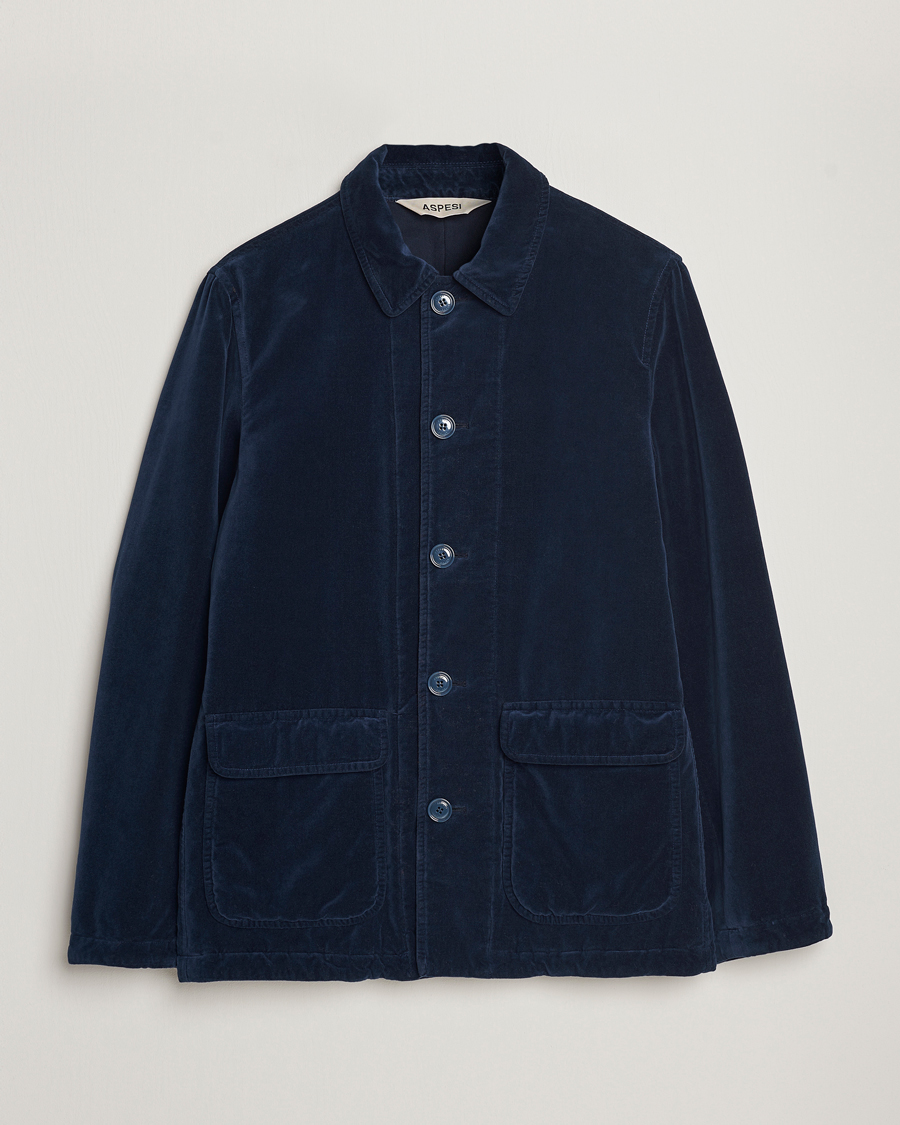 Homme | Manteaux Et Vestes | Aspesi | Tadao Corduroy Jacket Navy