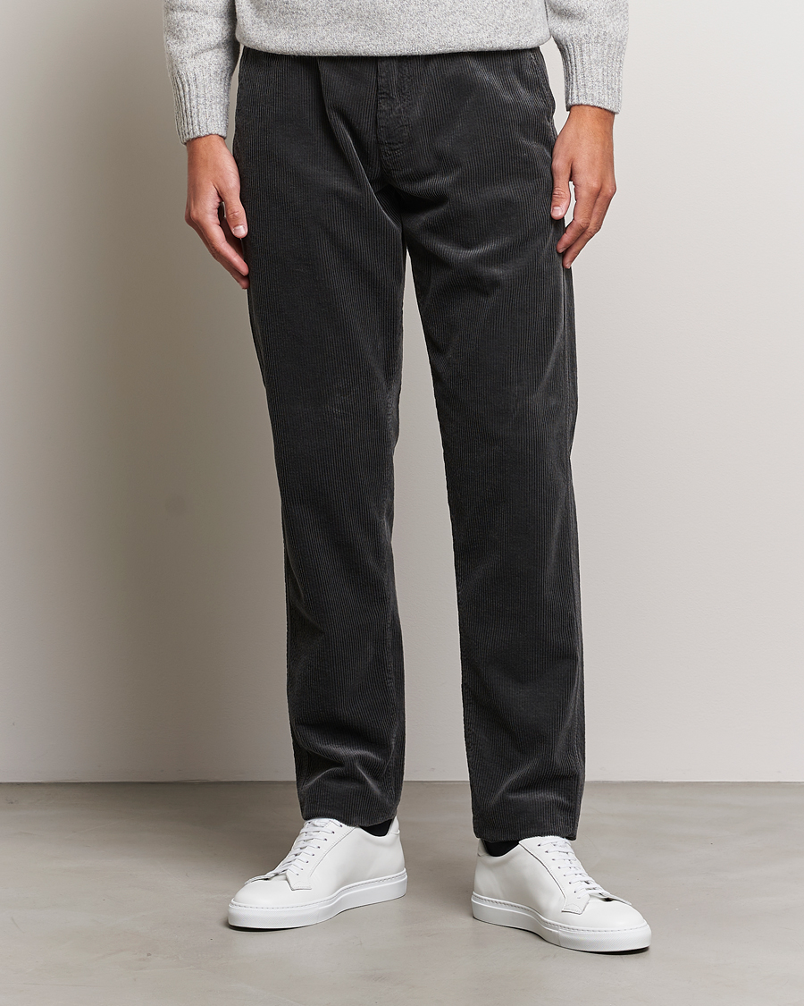 Homme | Soldes | Aspesi | Drawstring Corduroy Trousers Charcoal