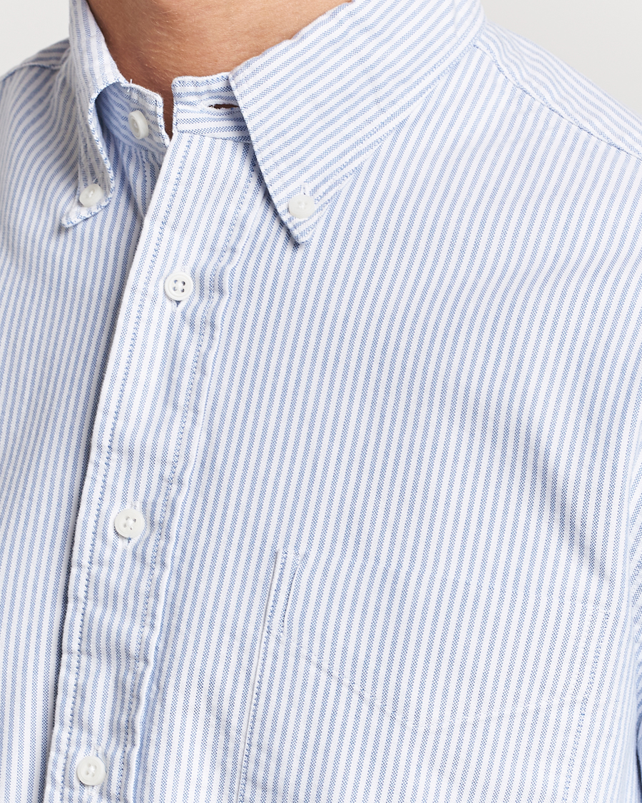 Homme | Chemises | Gitman Vintage | Button Down Striped Oxford Shirt Light Blue