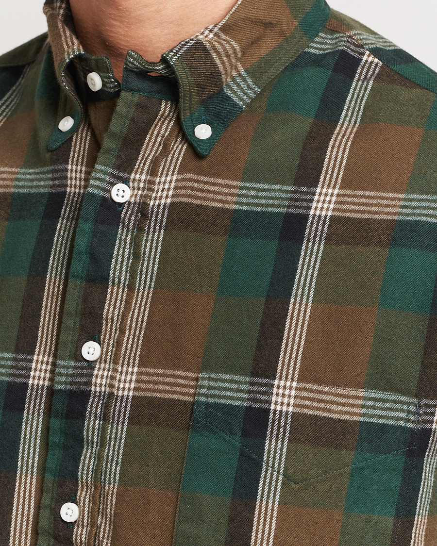 Homme | Chemises | Gitman Vintage | Button Down Shaggy Flannel Shirt Olive Check