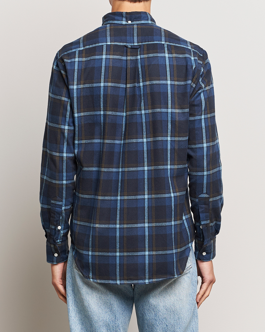 Homme | Chemises | Gitman Vintage | Button Down Shaggy Flannel Shirt Navy Check