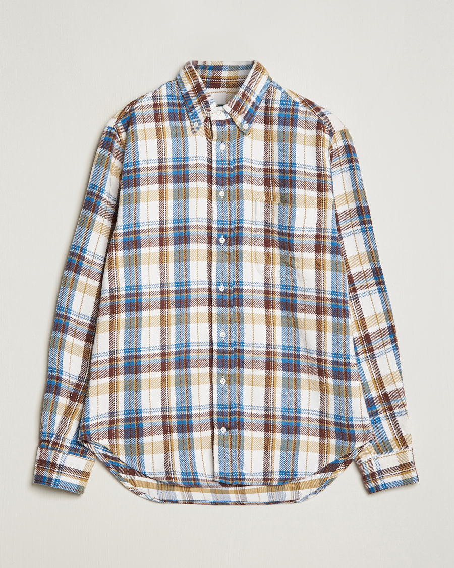 Homme | Chemises | Gitman Vintage | Button Down Triple Yarn Shirt Brown/White Check