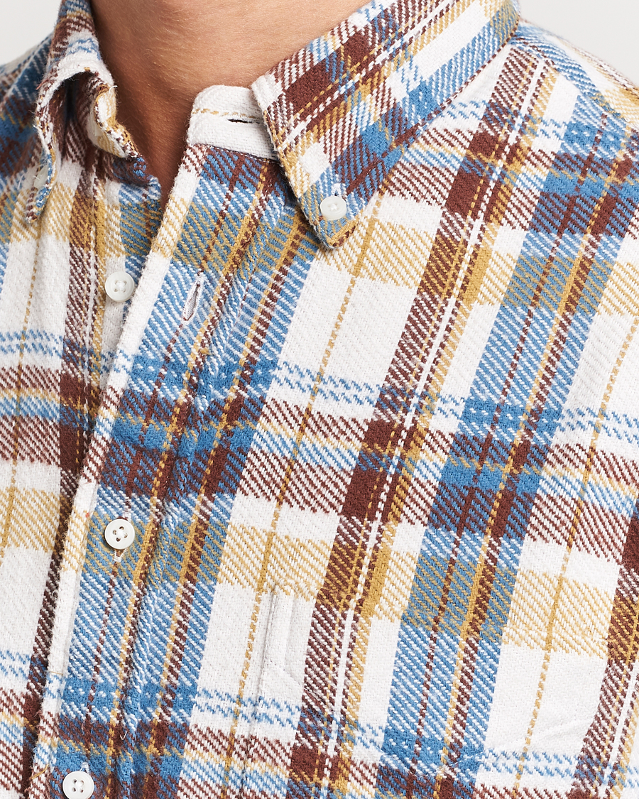 Homme | Chemises | Gitman Vintage | Button Down Triple Yarn Shirt Brown/White Check