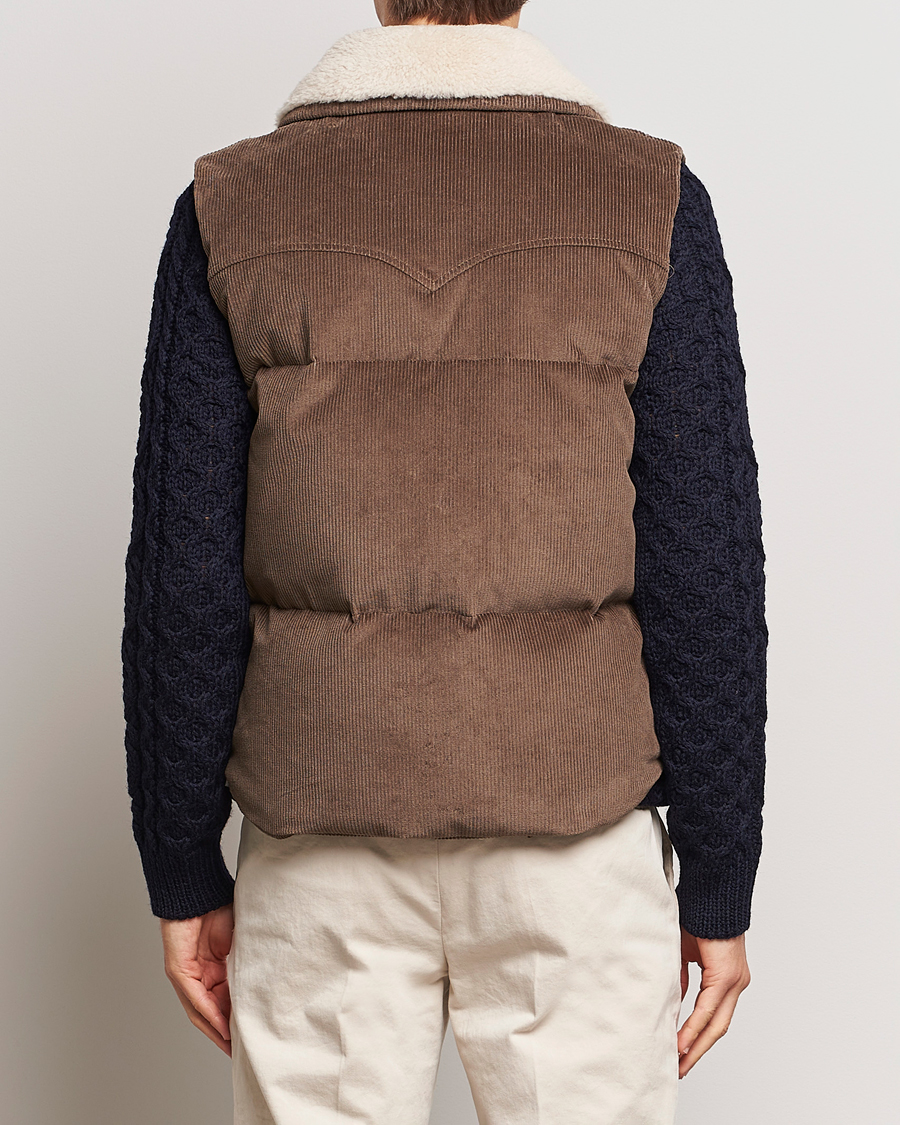 Homme | Manteaux Et Vestes | Valstar | Corduroy Shearling Collar Down Vest Brown
