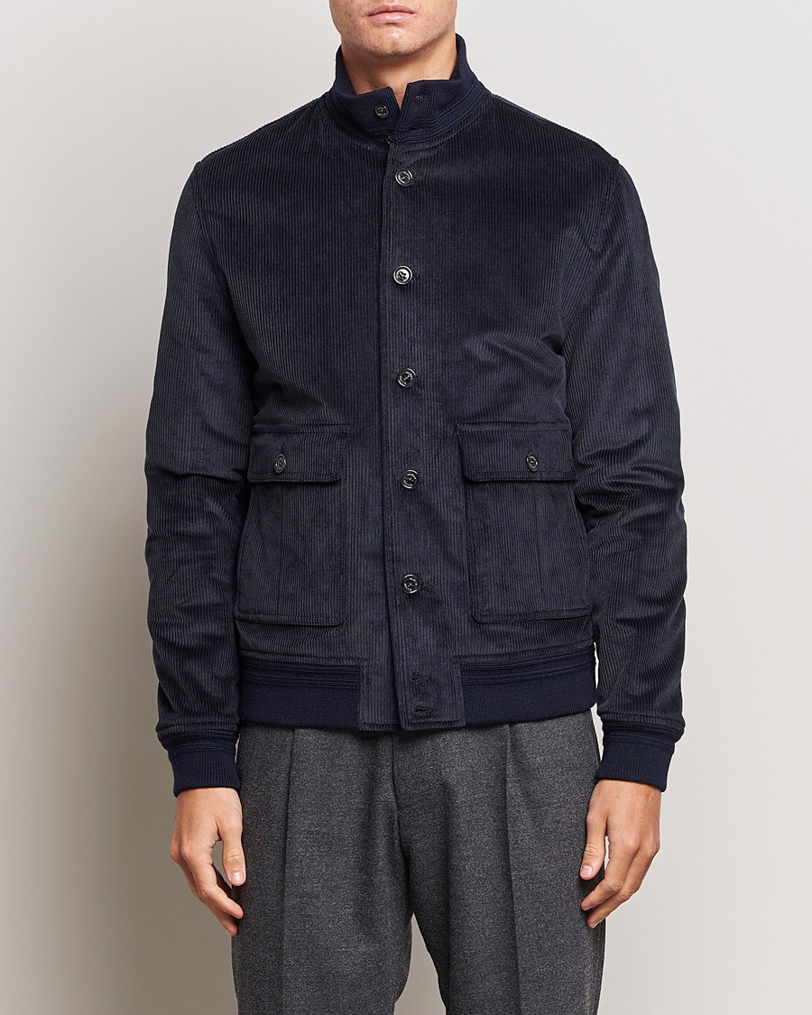 Homme | Manteaux Et Vestes | Valstar | Corduroy Padded Valstarino Navy