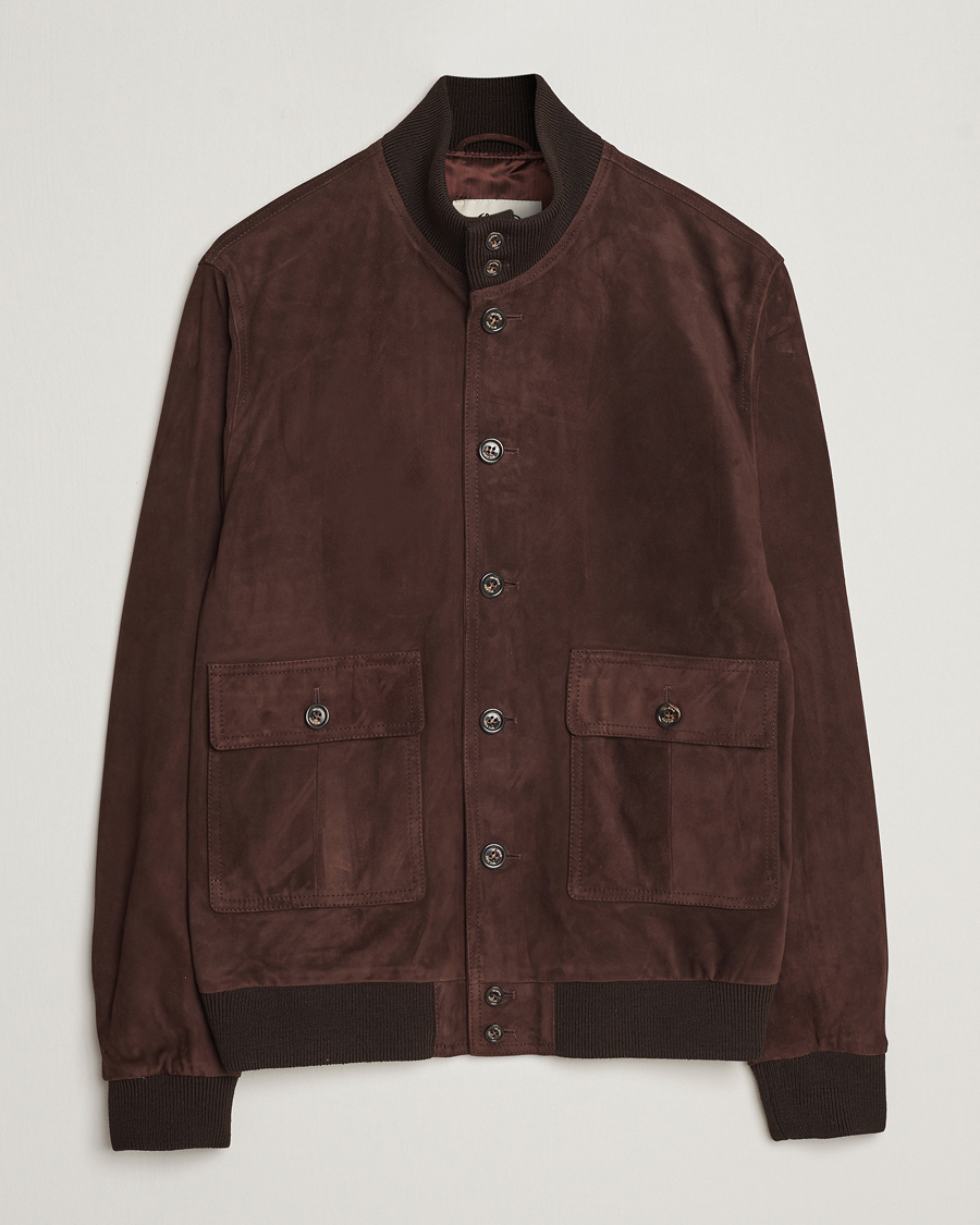 Homme | Manteaux Et Vestes | Valstar | Valstarino Suede Jacket Dark Brown