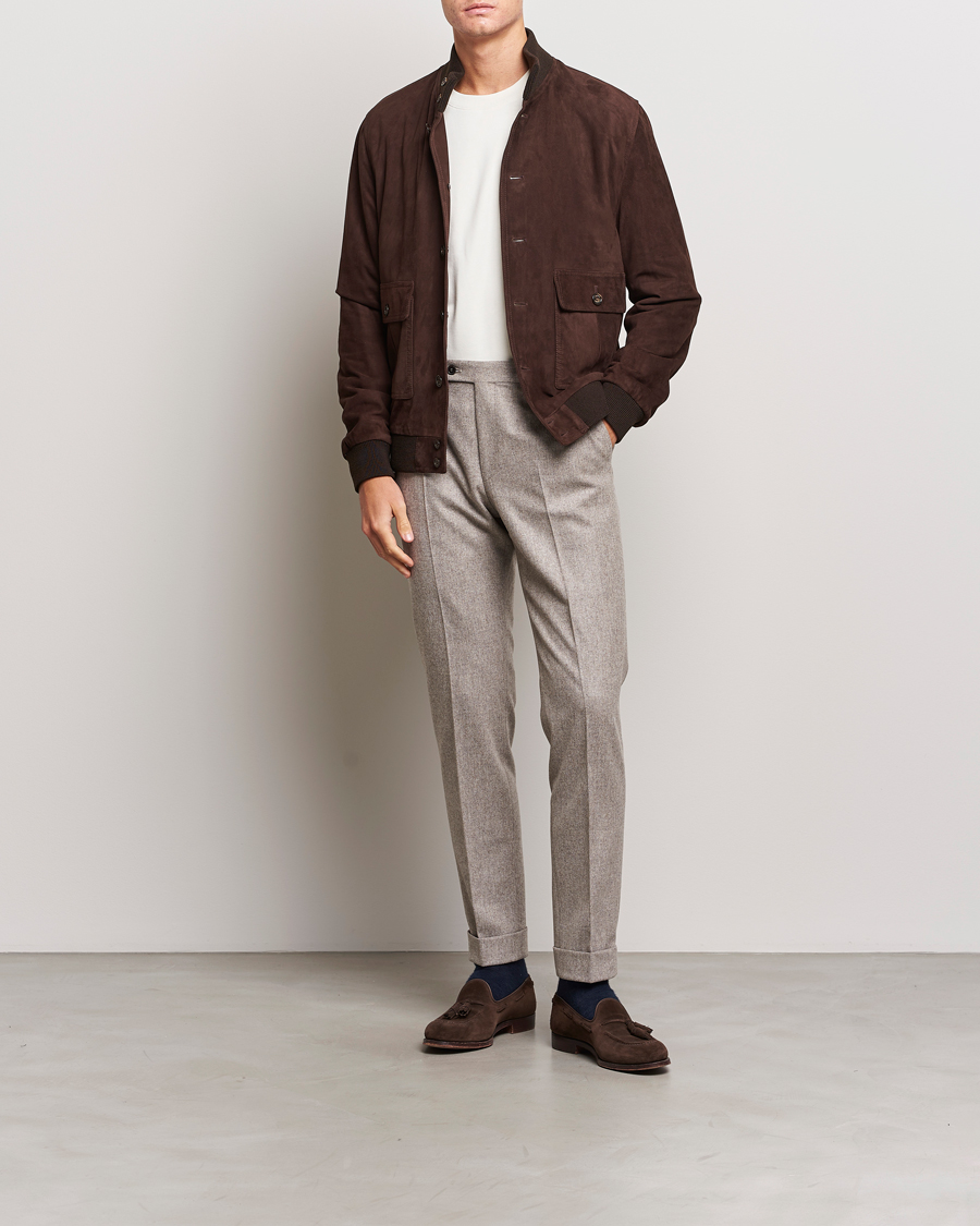 Homme | Manteaux Et Vestes | Valstar | Valstarino Suede Jacket Dark Brown