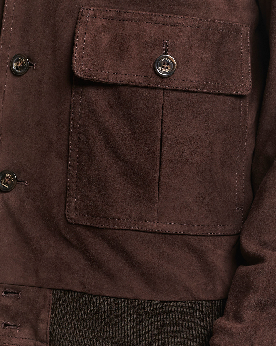 Homme | Manteaux Et Vestes | Valstar | Valstarino Suede Jacket Dark Brown