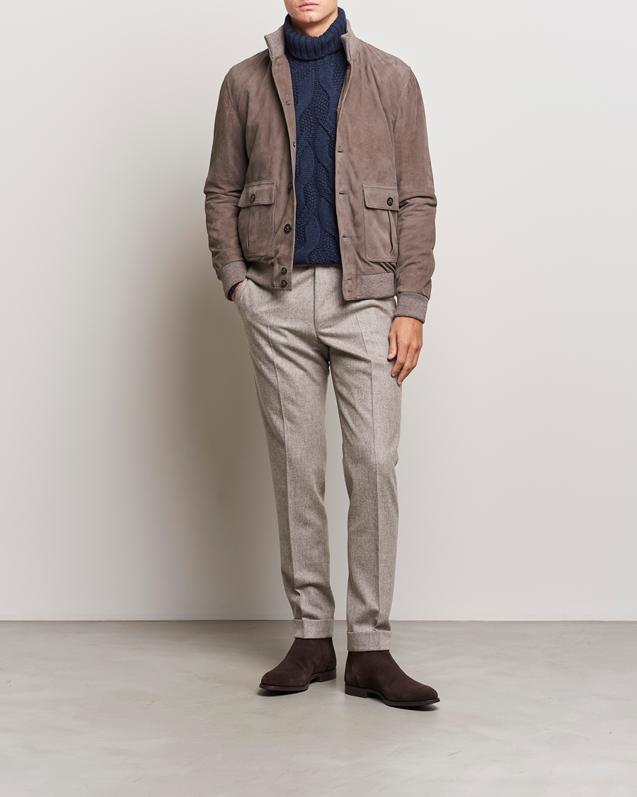 Homme | Manteaux Et Vestes | Valstar | Valstarino Suede Jacket Stone
