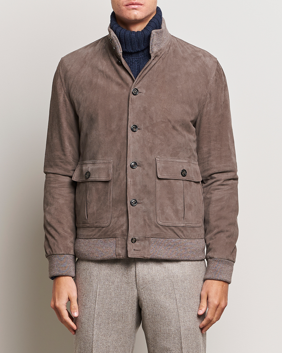 Homme | Manteaux Et Vestes | Valstar | Valstarino Suede Jacket Stone