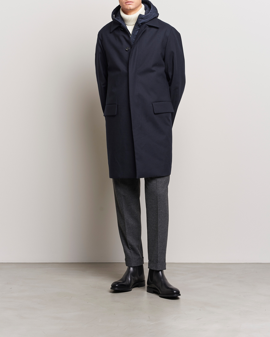 Homme | Manteaux Et Vestes | Valstar | Waterproof 2-in-1 Flannel Overcoat Navy