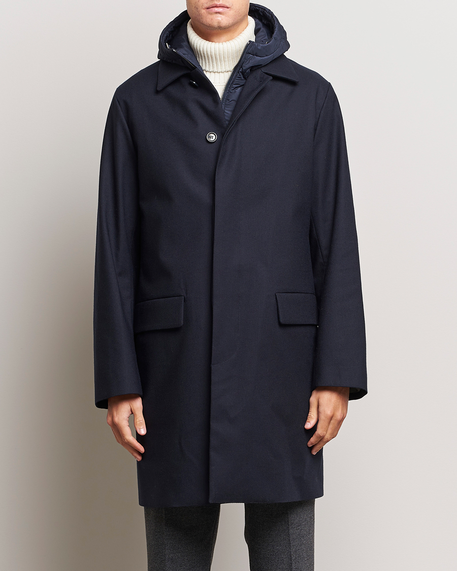 Homme | Manteaux Et Vestes | Valstar | Waterproof 2-in-1 Flannel Overcoat Navy
