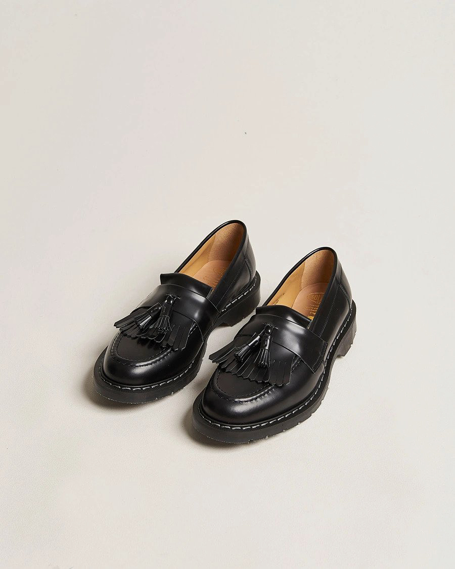 Homme | Loafers | Solovair | Tassel Loafer Black Shine