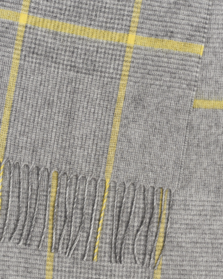 Homme | Piacenza Cashmere Cashmere/Silk Glencheck Scarf Grey/Yellow | Piacenza Cashmere | Cashmere/Silk Glencheck Scarf Grey/Yellow