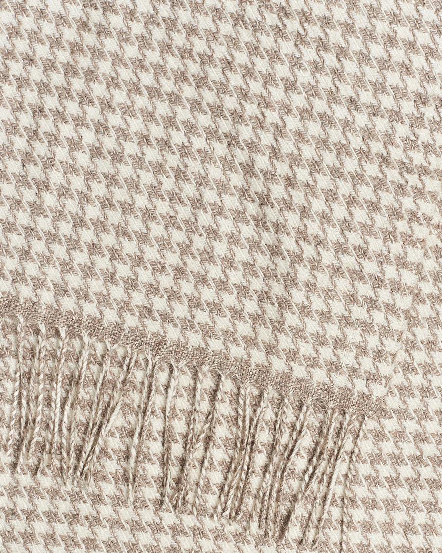 Homme | Piacenza Cashmere Cashmere/Silk Houndstooth Scarf Beige | Piacenza Cashmere | Cashmere/Silk Houndstooth Scarf Beige