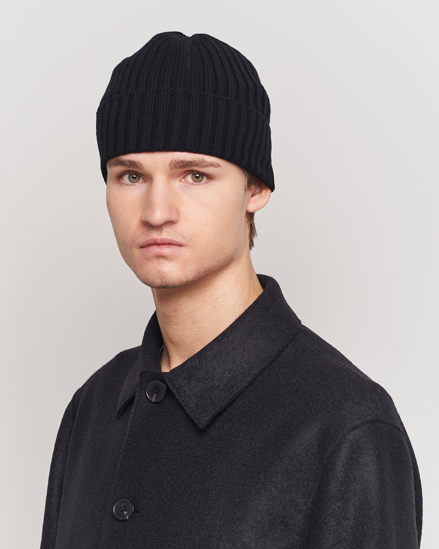 Homme |  | Piacenza Cashmere | Ribbed Cashmere Beanie Black