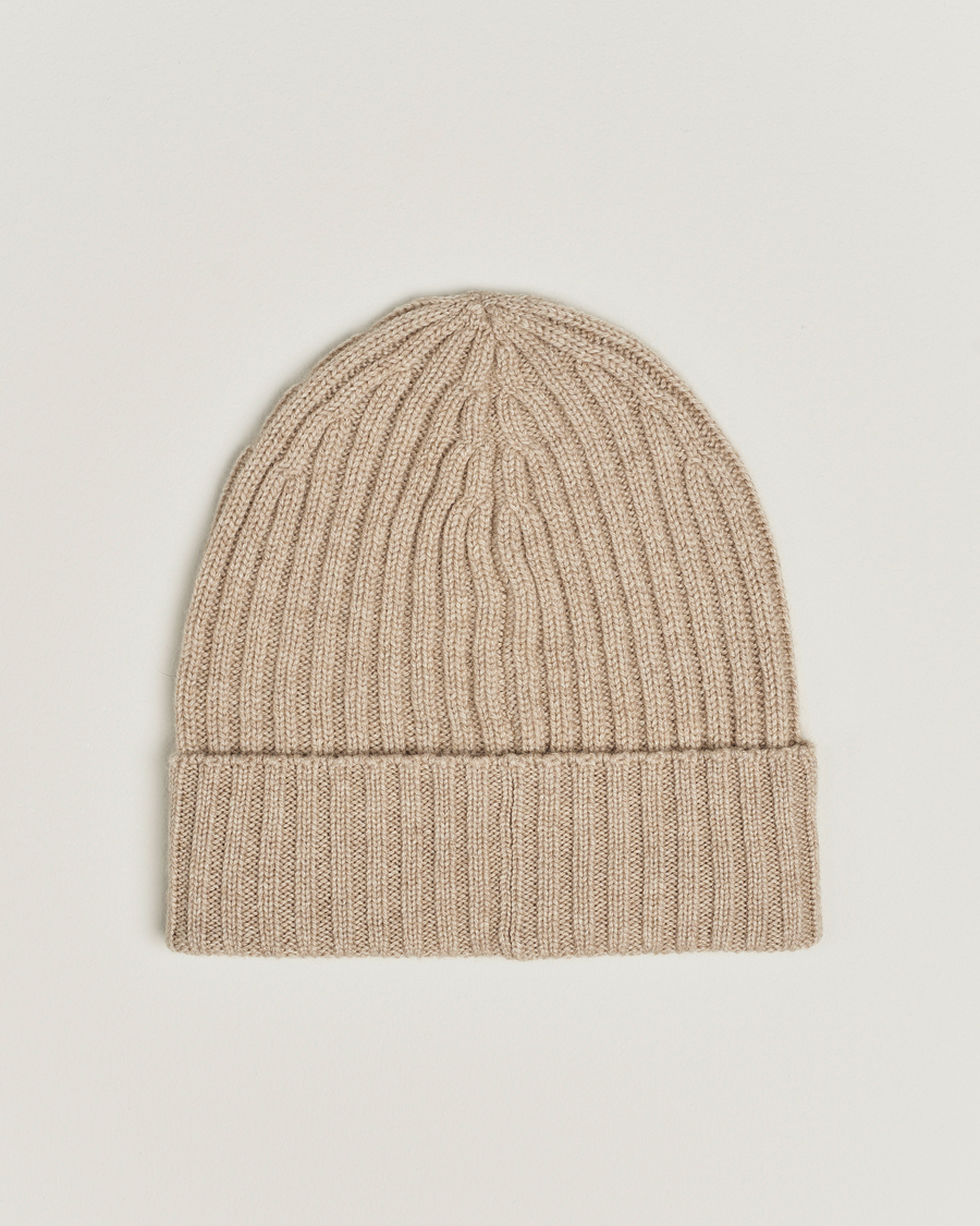 Homme | Piacenza Cashmere Ribbed Cashmere Beanie Light Beige | Piacenza Cashmere | Ribbed Cashmere Beanie Light Beige