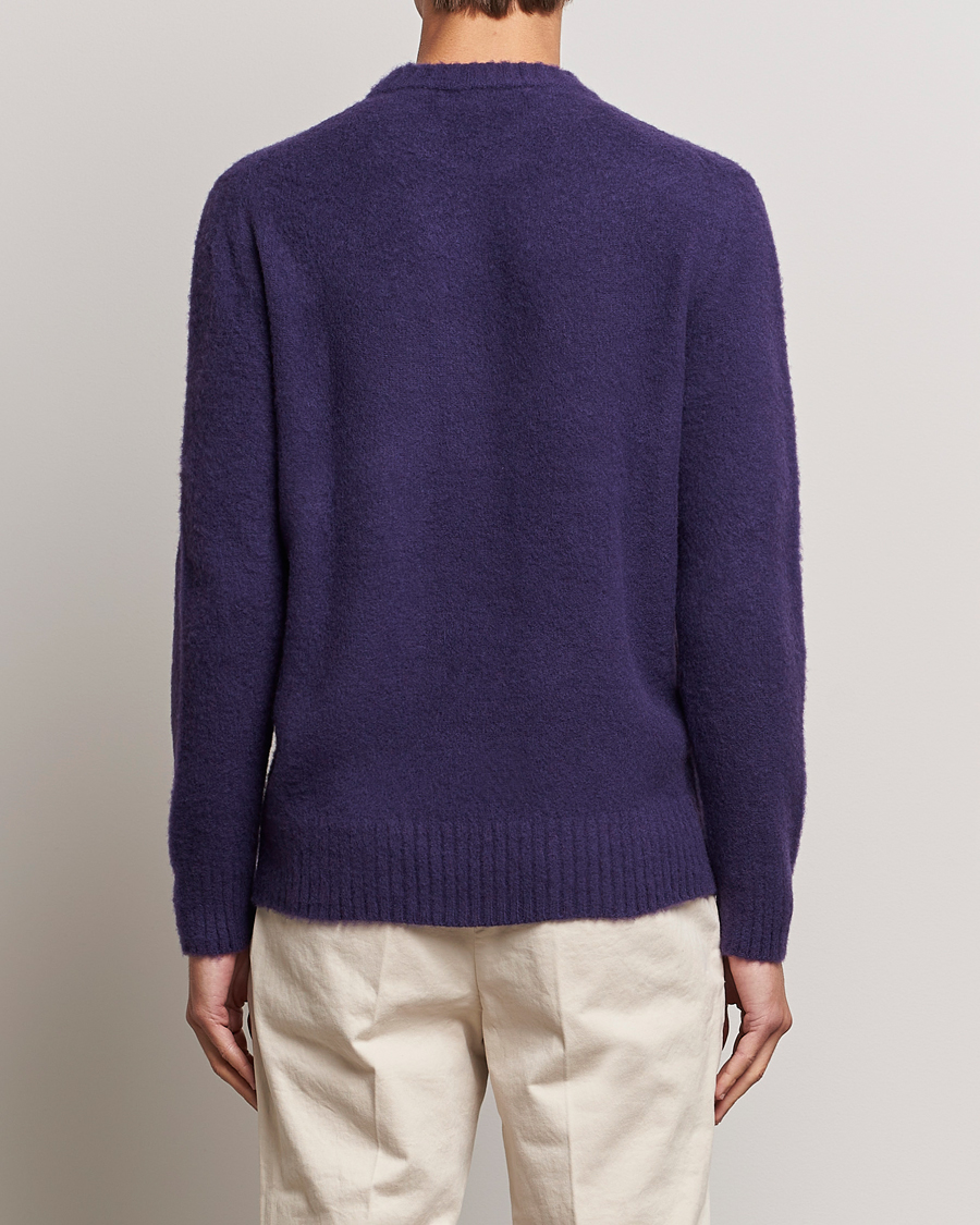 Homme | Pulls Et Tricots | Piacenza Cashmere | Brushed Wool Crew Neck Dark Purple