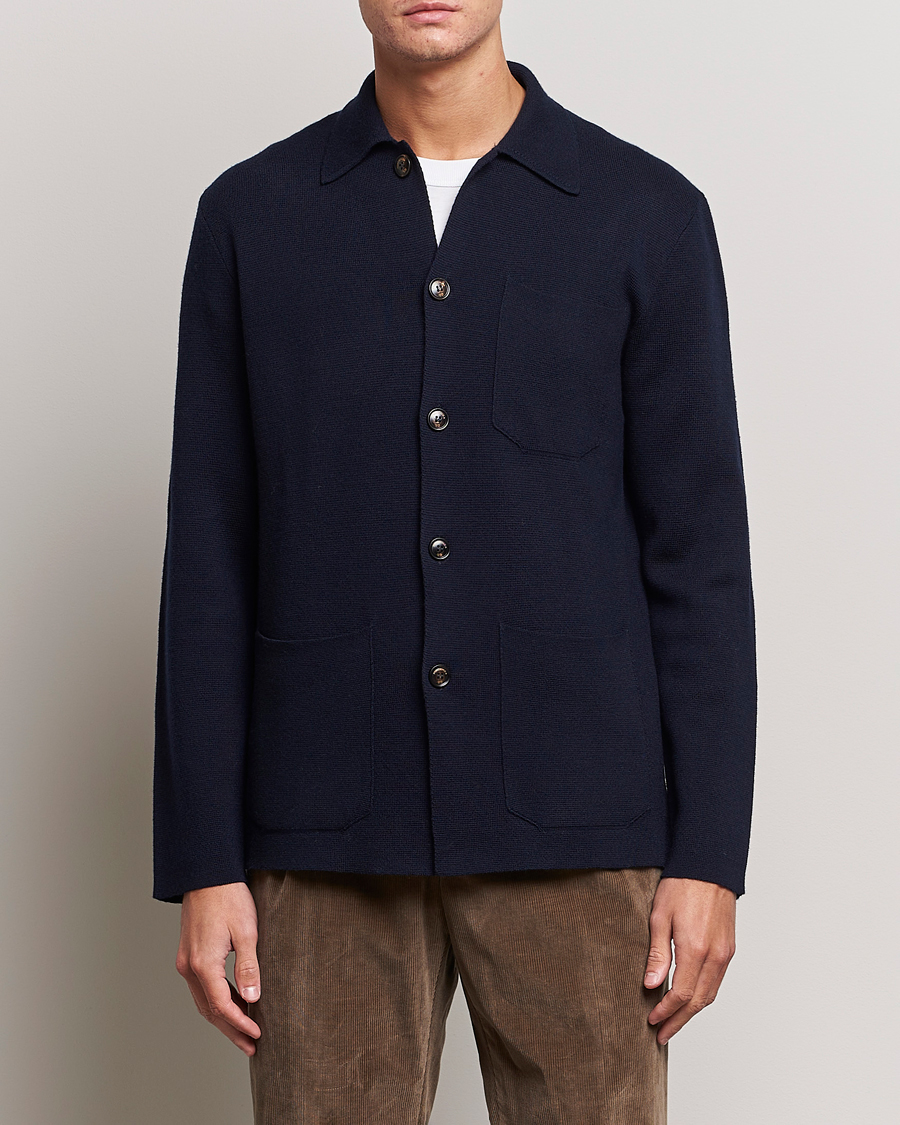 Homme | Pulls Et Tricots | Piacenza Cashmere | Virgin Wool Knit Cardigan Navy