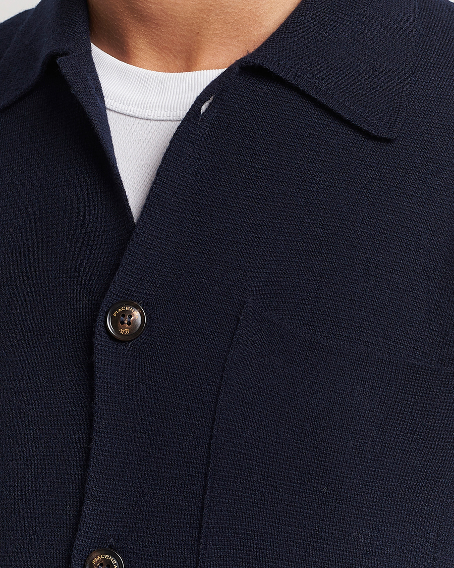 Homme | Pulls Et Tricots | Piacenza Cashmere | Virgin Wool Knit Cardigan Navy
