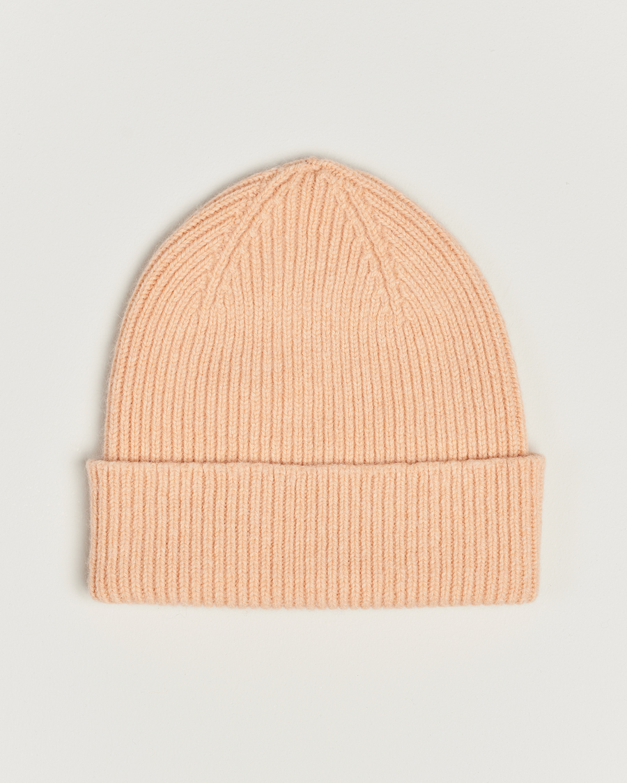 Homme | Bonnets | Le Bonnet | Lambswool/Caregora Beanie Peach