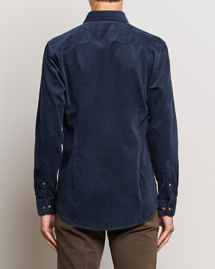 Homme | Chemises | Eton | Slim Fit Fine Wale Corduroy Shirt Navy Blue