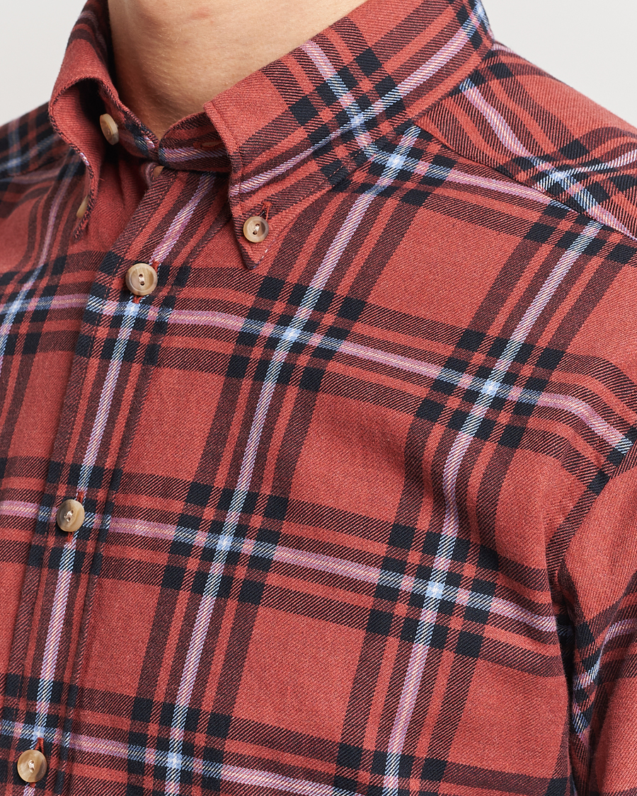 Homme | Chemises | Eton | Regular Fit Checked Flannel Shirt Red/Navy