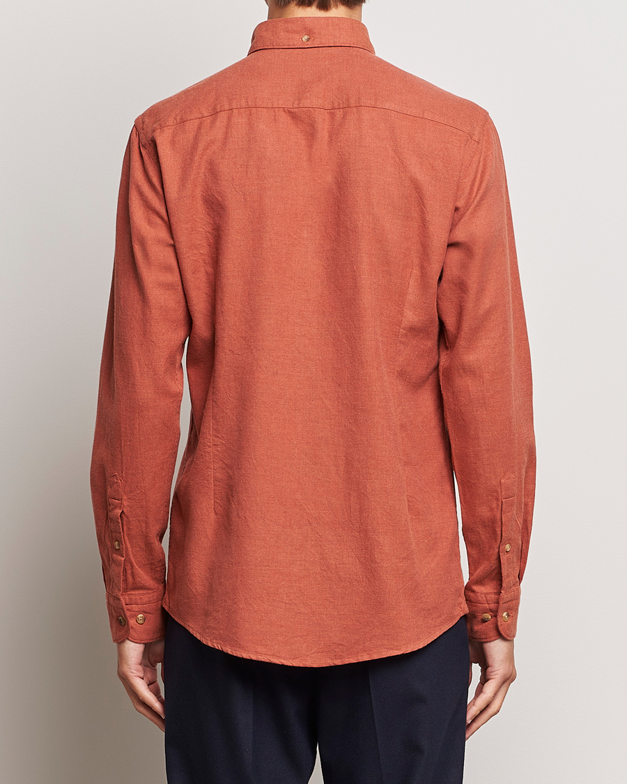 Homme | Chemises | Eton | Slim Fit Twill Flannel Shirt Rust Red
