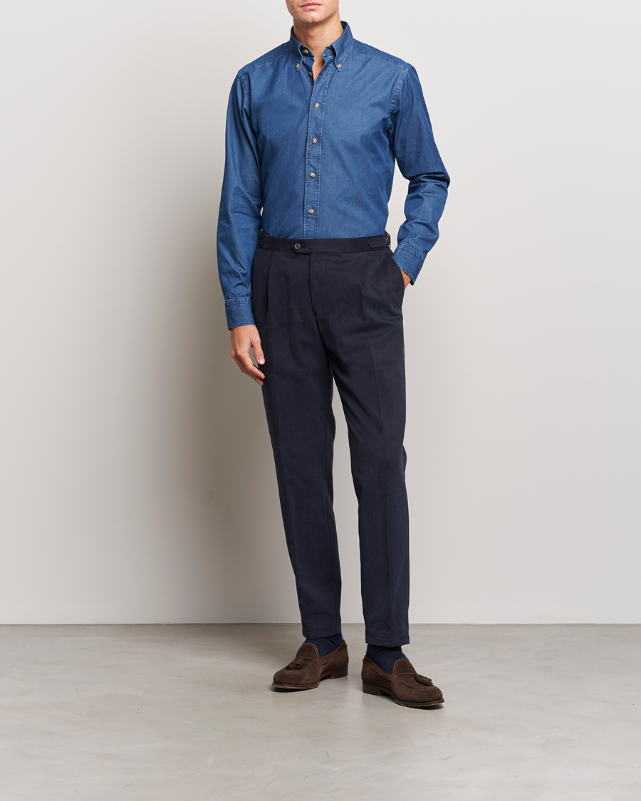 Homme | Chemises | Eton | Slim Fit Denim Shirt Dark Blue