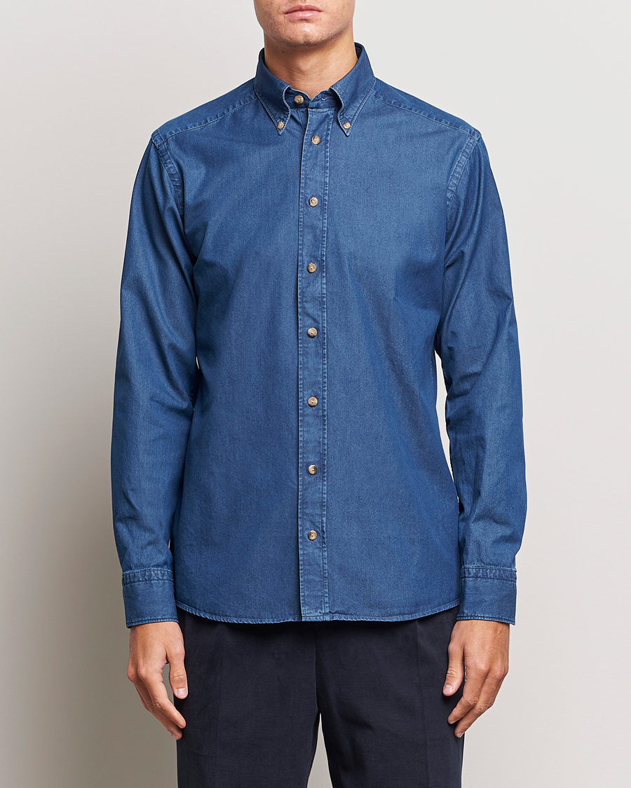 Homme | Chemises | Eton | Slim Fit Denim Shirt Dark Blue