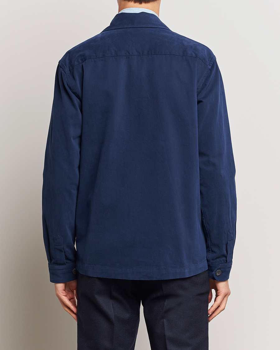 Homme | Chemises | Eton | Twill Moleskin Overshirt Navy Blue