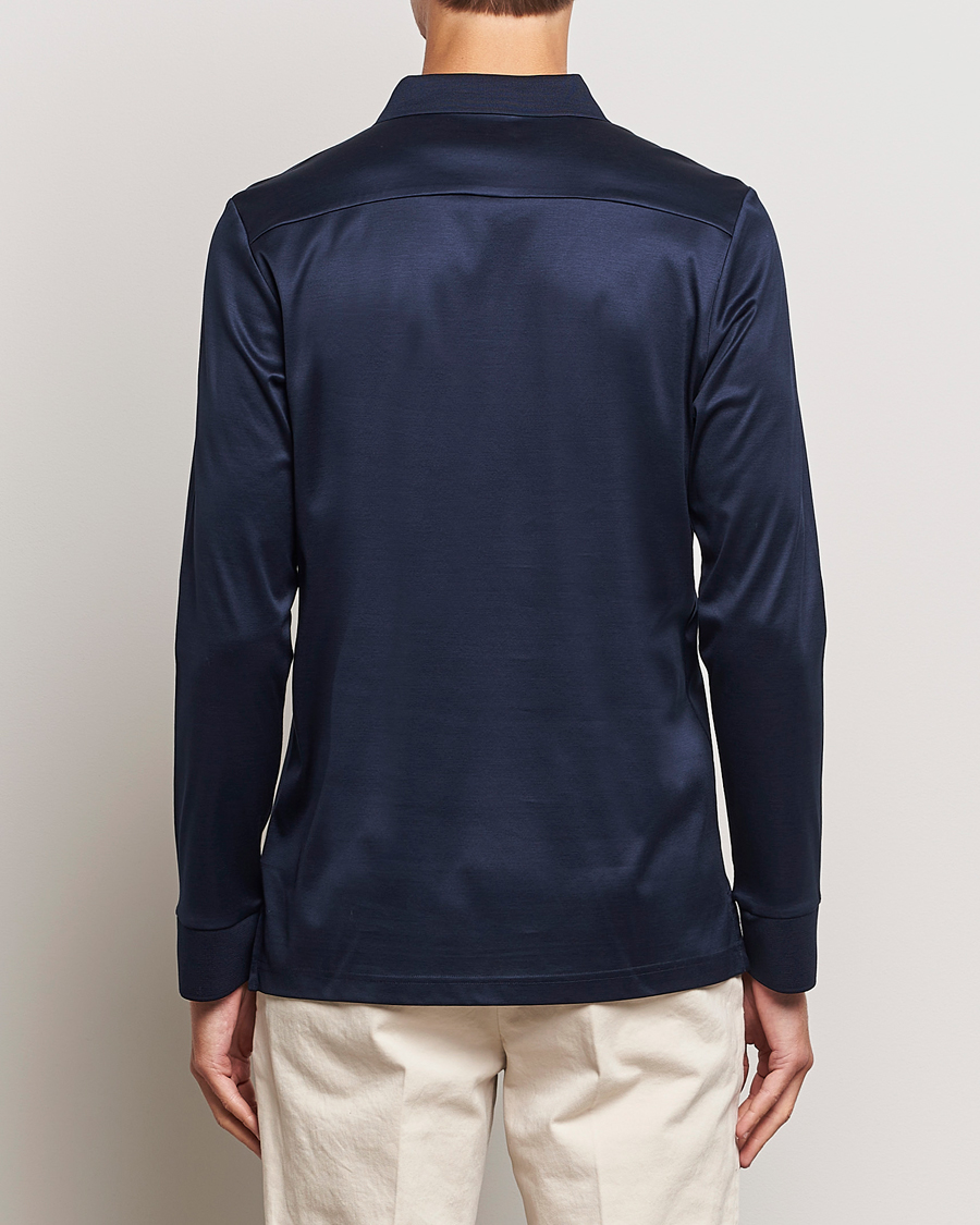 Homme | Pulls Et Tricots | Eton | Filo Di Scozia Long Sleeve Polo Navy Blue