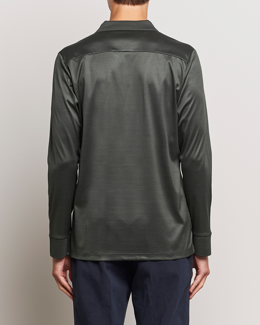 Homme | Pulls Et Tricots | Eton | Filo Di Scozia Long Sleeve Polo Dark Green