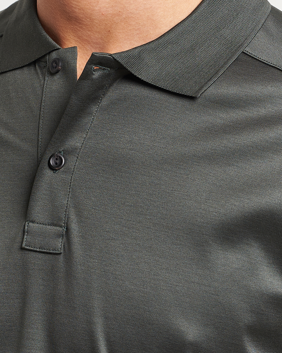 Homme | Pulls Et Tricots | Eton | Filo Di Scozia Long Sleeve Polo Dark Green