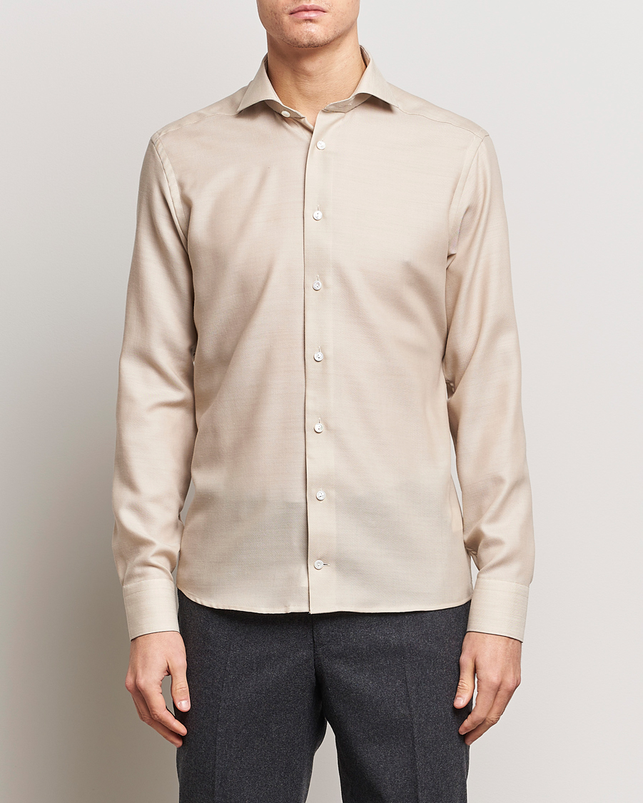 Homme | Chemises | Eton | Slim Fit Merino Shirt Beige